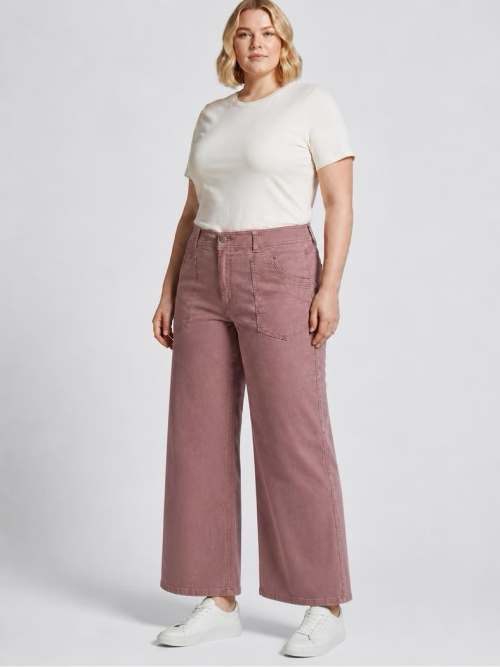 Democracy High-Rise Wide Leg Jeans in Mauve